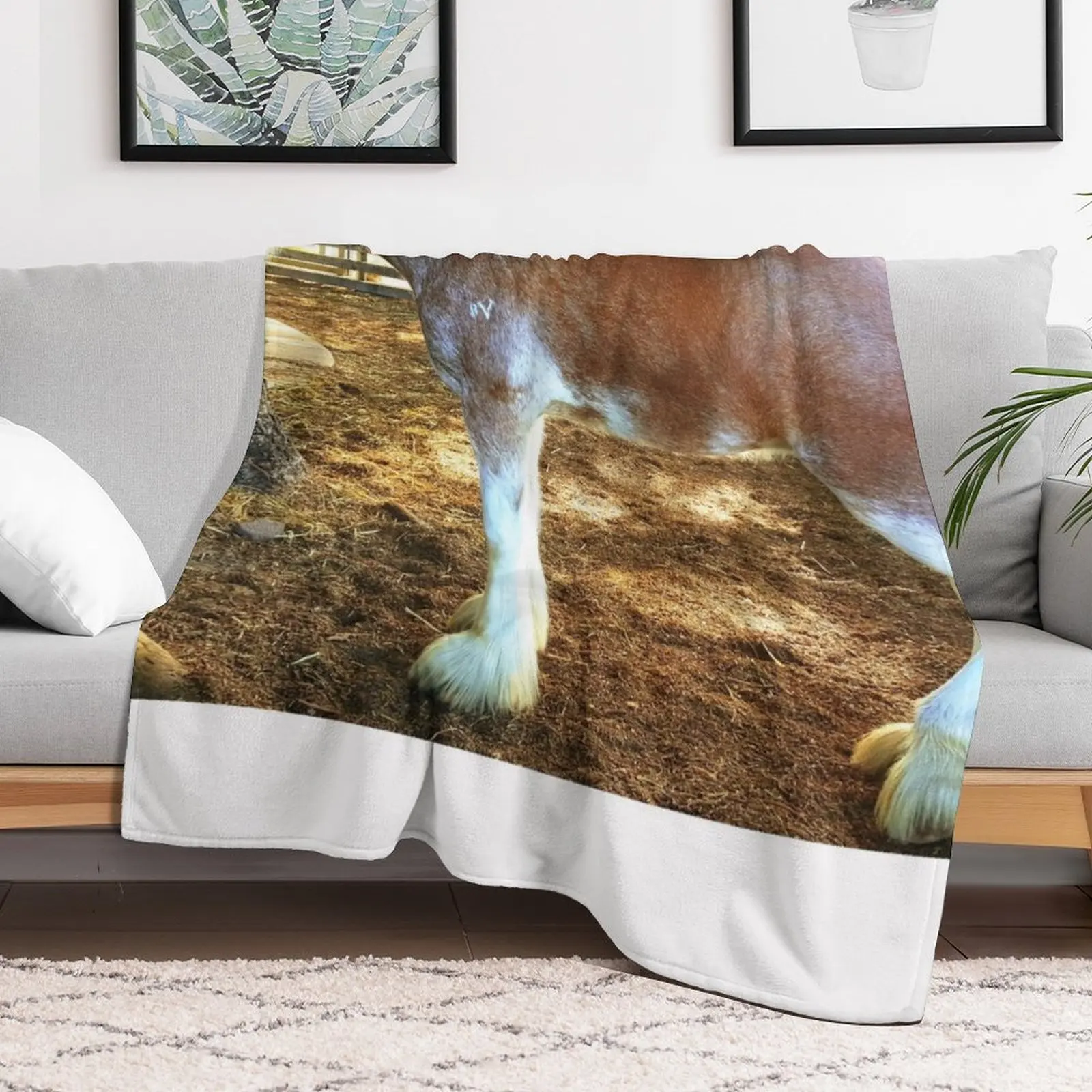 Brown Mottled Clydesdale Horse Throw Blanket christmas gifts Polar Fashion Sofas Blankets