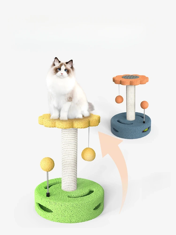 Cat climbing frame, small cat toy, cat grabbing board, jumping platform, creative sunflower, sisal hemp, grabbing column