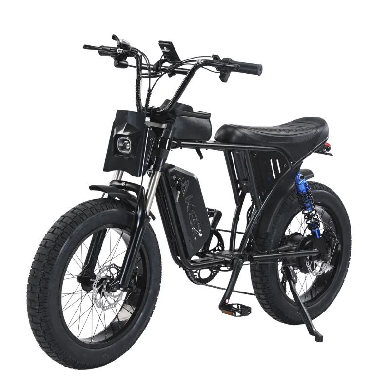 2025 New AKEZ 20 Inch 48V 750 Watt Fat Ebike Remote Electric Mountain Bike Adult Assisted Full Suspension Electric Dirt Bike image 4