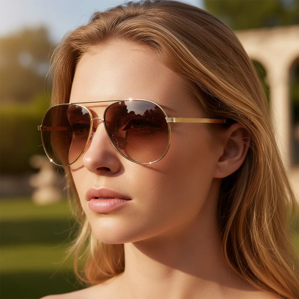 New Fashion Trend Metal Eyeglass Frames, One-piece Sunglasse