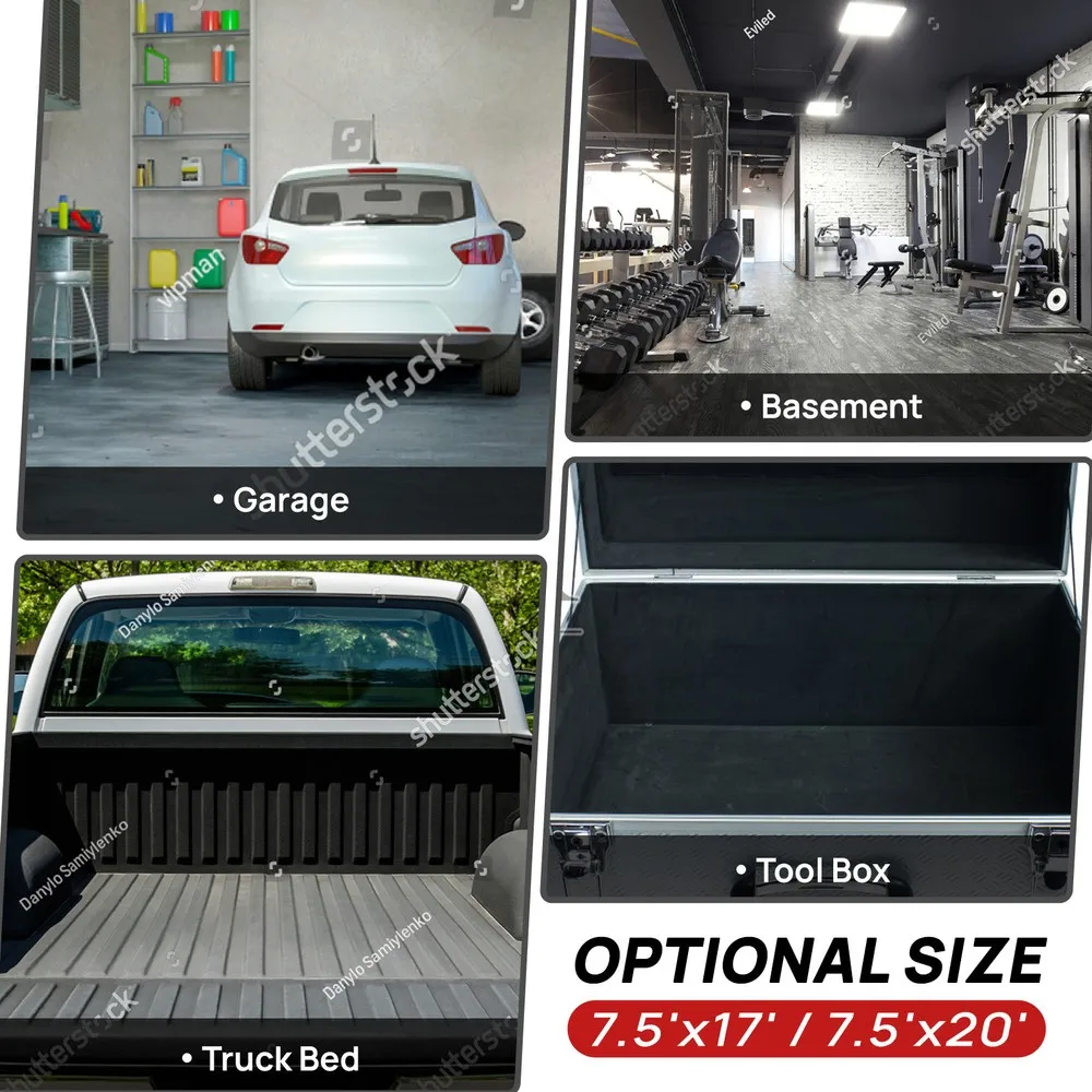 7.5 x 20ft 2mm Garage Floor Mat Garage Flooring Roll Non Slip Waterproof Gray