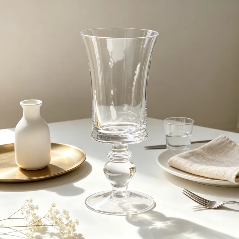 High‑End Transparent High‑Footed Cup Vase Stylish Floral Ware Decorative Flower Arrangement Vase for Living Room Table Display