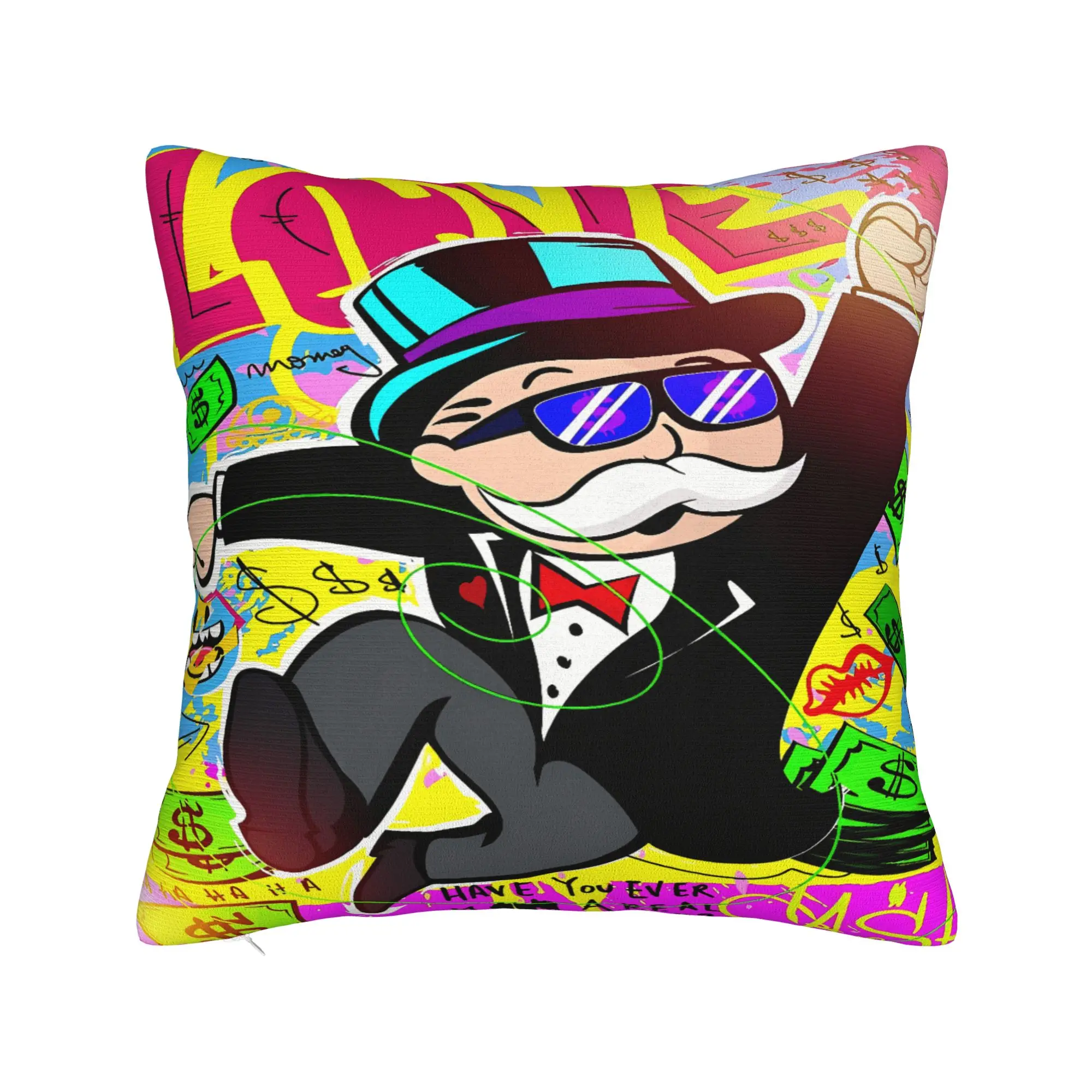 Monopolys Money Dance Pillow Cover  Comfy Cushion Cover Funny Pillow Case For Office Car Home Decor