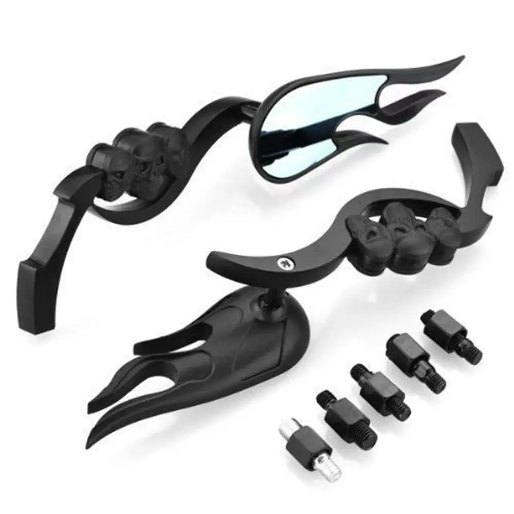 Motorcycle Rearview Mirror Modification Accessories - Flame Ghost Pole
