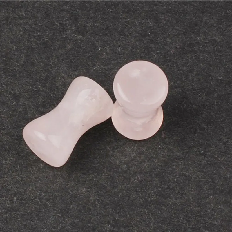 2pcs Pink Natural Quartz Flesh Tunnels Ear Plugs Ear Gauges Expander for Women Men Fashion Organic Stone Body Piercings Oreja