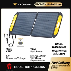 VTOMAN VS110 Solar Panel 110W Portable Waterproof Foldable Solar Panel Outdoor Emergency Backup for JUMP 600X Power Station