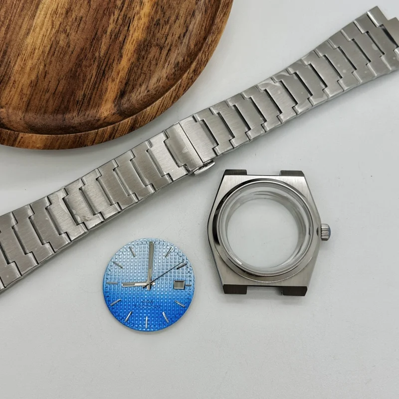 Zilveren 40 mm saffierglas kastriem groen lichtgevende 31,8 mm wijzerplaat wijzers past op PRX Super Player NH35 NH36 NH70 automatisch uurwerk