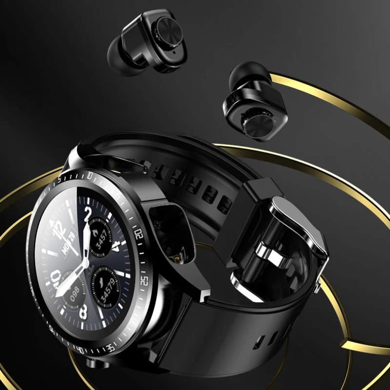 

JM03 Bluetooth Smart Watch Men Women Fitness Heart Rate Sport Music BT Call Waterproof Watch 2 In 1 TWS Earbuds Smartwatch