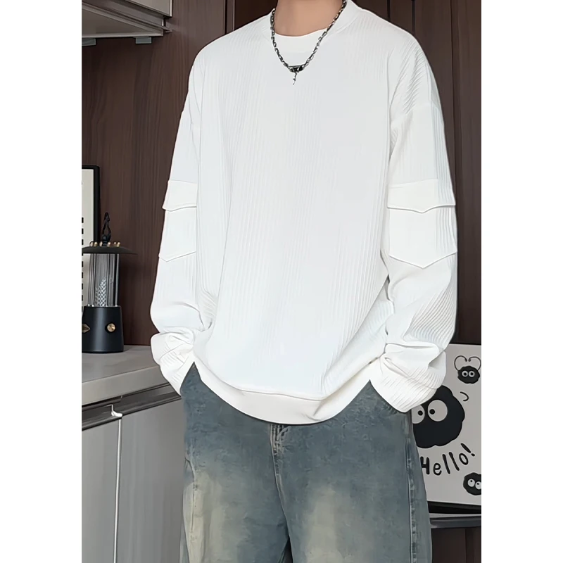 

Мужские белые худи 2026 года: повседневные корейские толстовки в уличном стиле, однотонные мужские топы, оверсайз свитшоты, парные худи