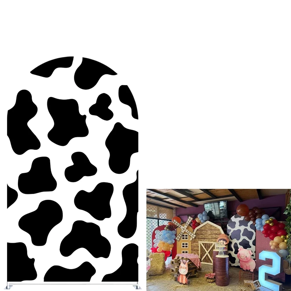 Cubiertas de fondo arqueadas con tema de granja, soporte de arco elástico de vaca para cumpleaños, Baby Shower, decoración de fiesta, GX-1092
