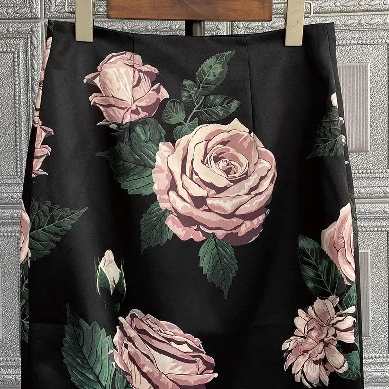 Palace printed women's pencil half body  hip wrap  harajuku  Regulai Fit korean style y2k   pleated skirt