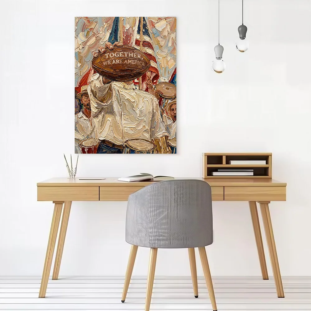 Together We Are America Football Art Printed Canvas Poster Personalized High Quality Wall Art Paintings for Decor Luxury Bedroom
