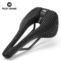 WEST BIKING 3D Printed Saddle Ultralight Comfortable Cycling Saddle Zoned Shock Absorption Seat Cushion Triathlon Racing Saddle