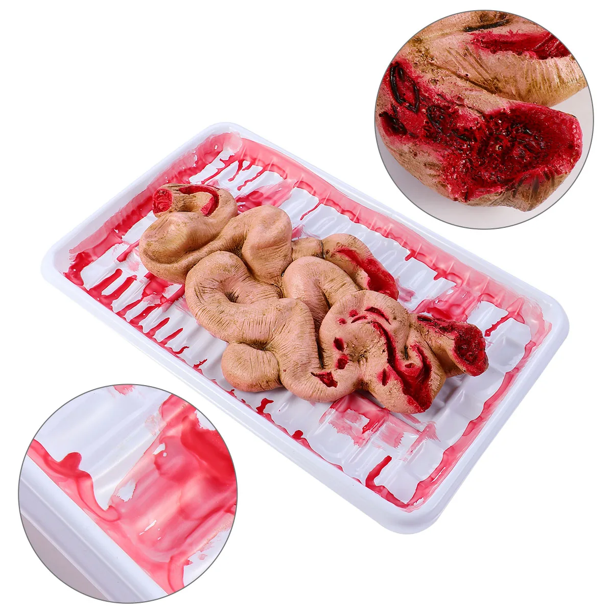 1 Box Halloween Tricky Fake Severed Intestine Large Intestine Prop Horror Organ Lunch Box Fake Severed Intestine