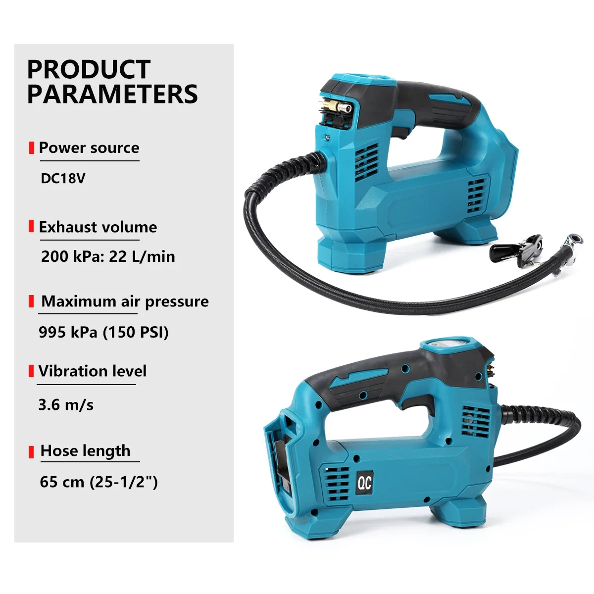 Pompa ad aria per auto senza fili pompa gonfiabile per pneumatici per auto elettrica compressore d'aria ricaricabile portatile digitale per batteria Makita 18V