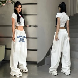 Street Dance Hip-hop Drawstring Design Sweatpants Women American Fashion Letter Print Pants for Women Autumn Winter New Trousers