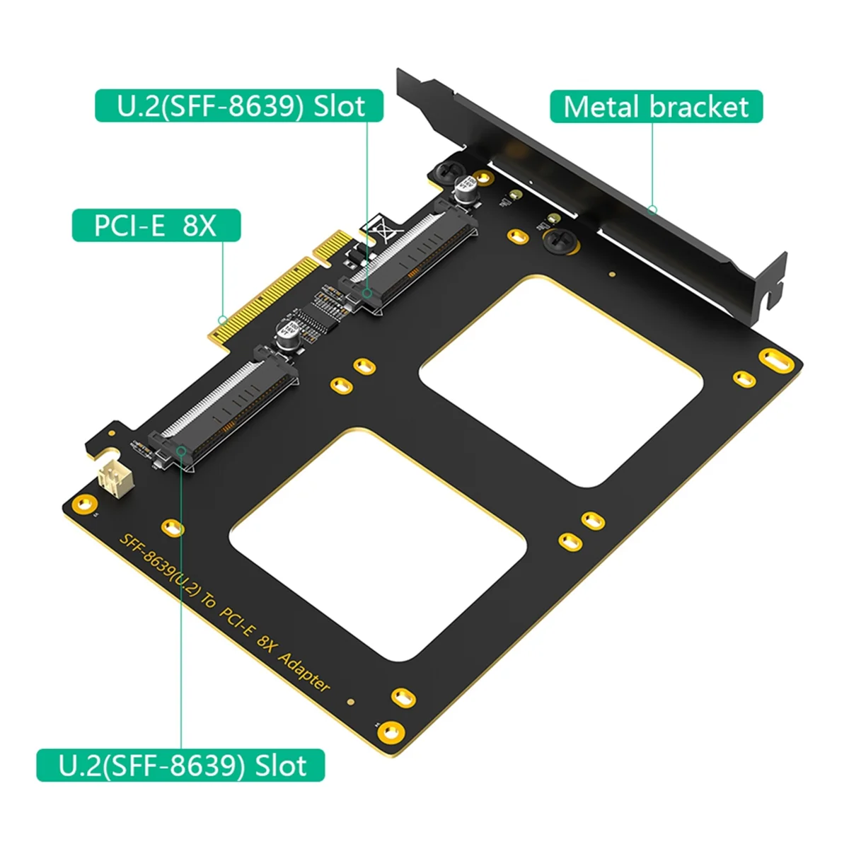 

Адаптер SuperDeals Dual U.2 SSD — PCIe 4.0 X8, поддержка 2 SSD U.2 или Soft Raid, без функции разветвителя PCI-E