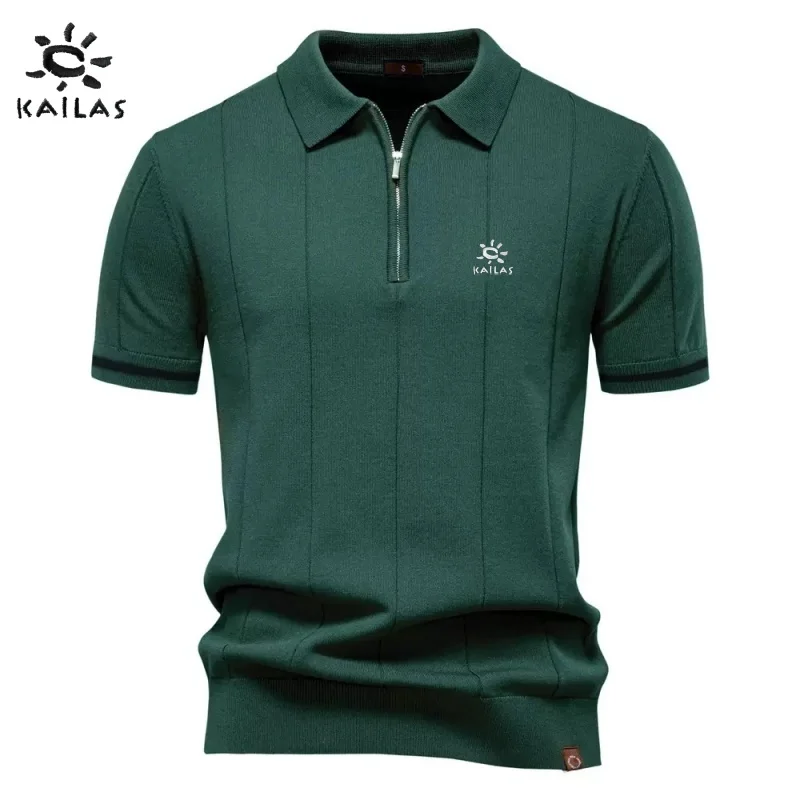 

New men's high-quality knitted short sleeved polo shirt, summer fashion, business leisure, sports, sweat absorbing versatile top