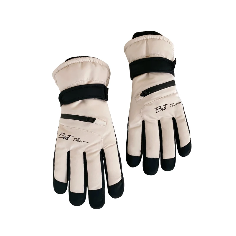 AliExpress MRG Men's and women's winter touch screen gloves with zipper for skiing, cycling, and riding electric bikes, thick and warm with fle