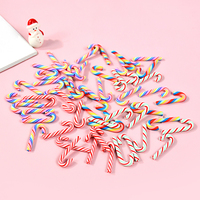 10/20Pcs Mini Candy Cane Christmas Decoration Red White Resin Candy DIY Craft Xmas Pendant Navidad Home Decor 2025 New Year Gift