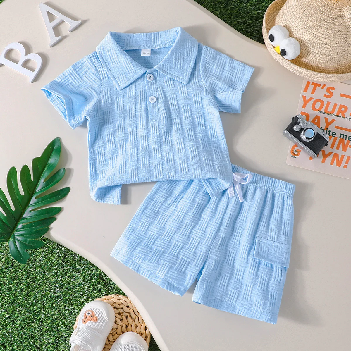 

2pcs Baby Boys Autumn Short Sleeved Clothes Sets Children Solid Color T-Shirt With Shorts For Kids Casual Daily Tracksuit Outfit