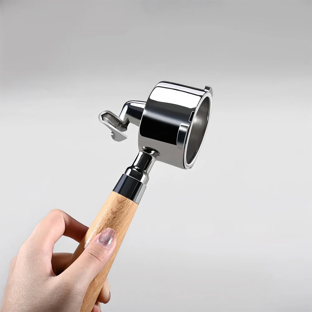 1pc Stainless Steel Dual Spout Espresso Handle 15° Angled Grip For Series Coffee Espresso Machines Filters Baskets Parts Tools