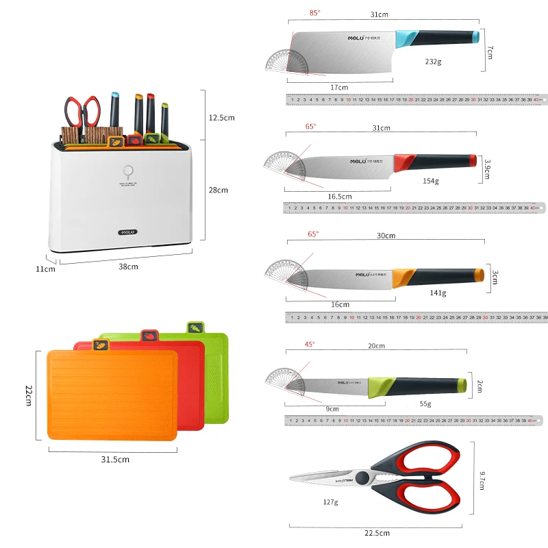 Kitchen Knife Set Baby Auxiliary Chopper Knife Holder Dryer All-in-One Sorting Chopping Board Vegetable Board TB9195