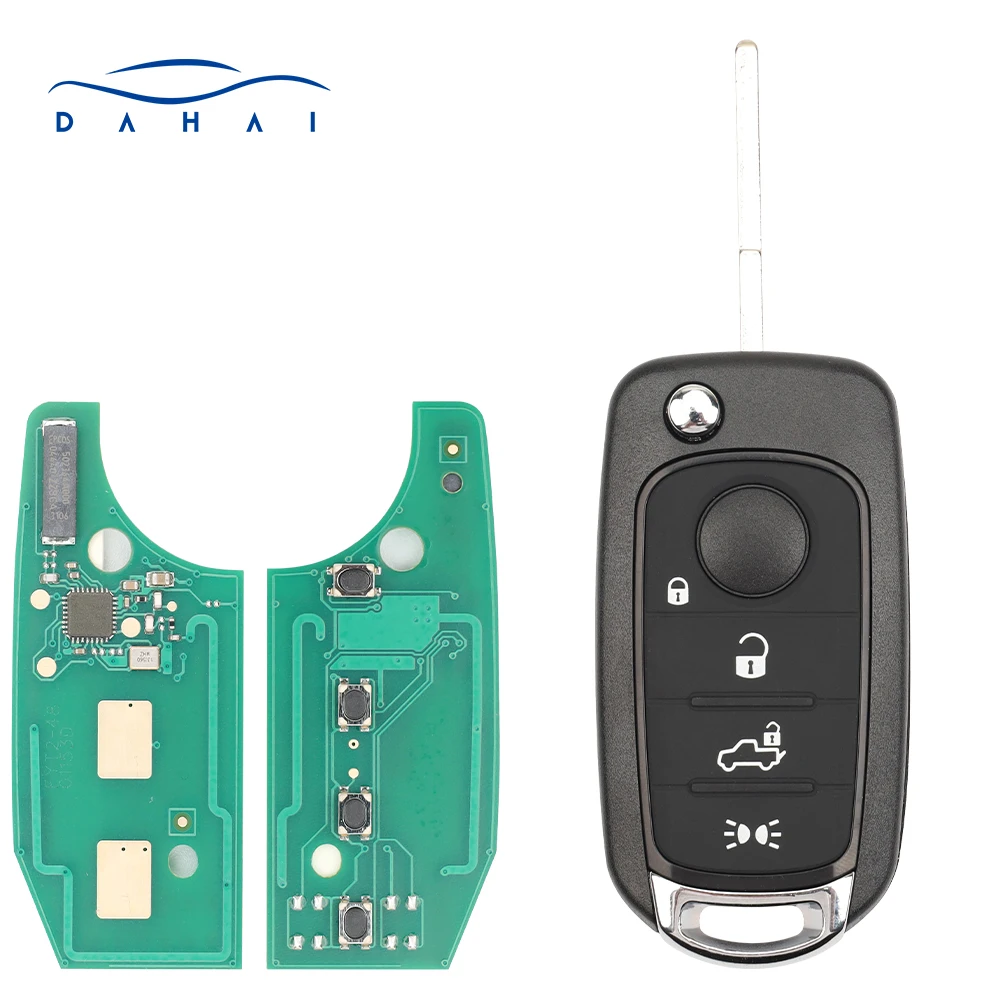 dahai FI5FM433TX Smart Flip Key Fob 434MHZ MQB48 Chip For 2016 2017 2018 2019 Fiat 500X Tipo Egea Toro Cronos 2ADPXFI5AM433TX