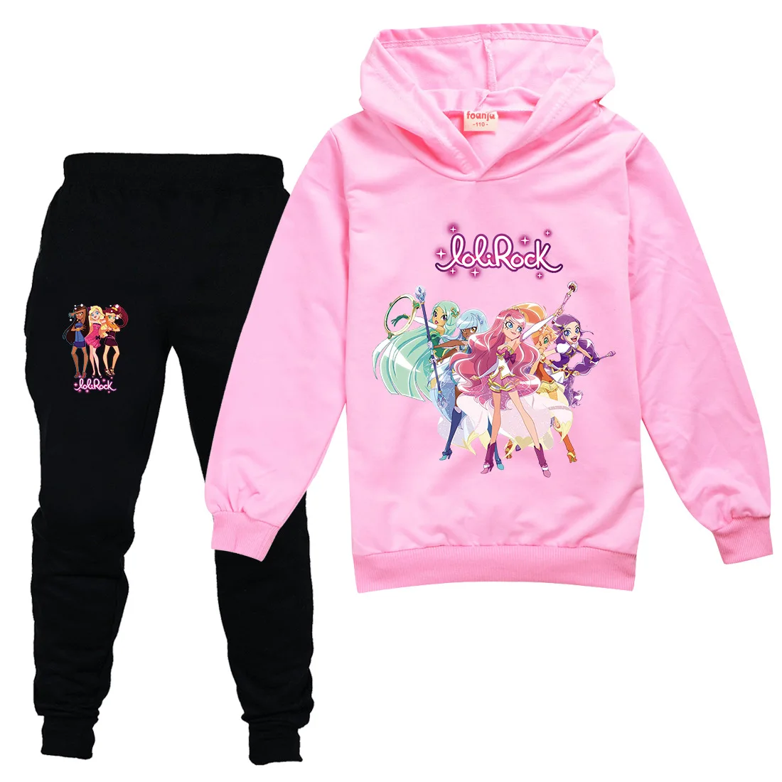 Lolirock Clothes Set Kids Hoody Sweatshirt Pants 2pcs Set Teenager Boys Tracksuit Baby Girls Cartoon Clothes Children\'s Sets