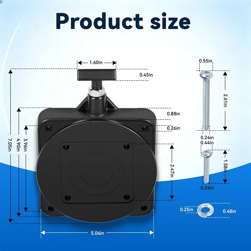 2207003 Low Profile Swivel Mounting Base for Cannon Downrigger ,360° Rotation, 16 Locking Positions, Composite Base -2 Pcs/Set