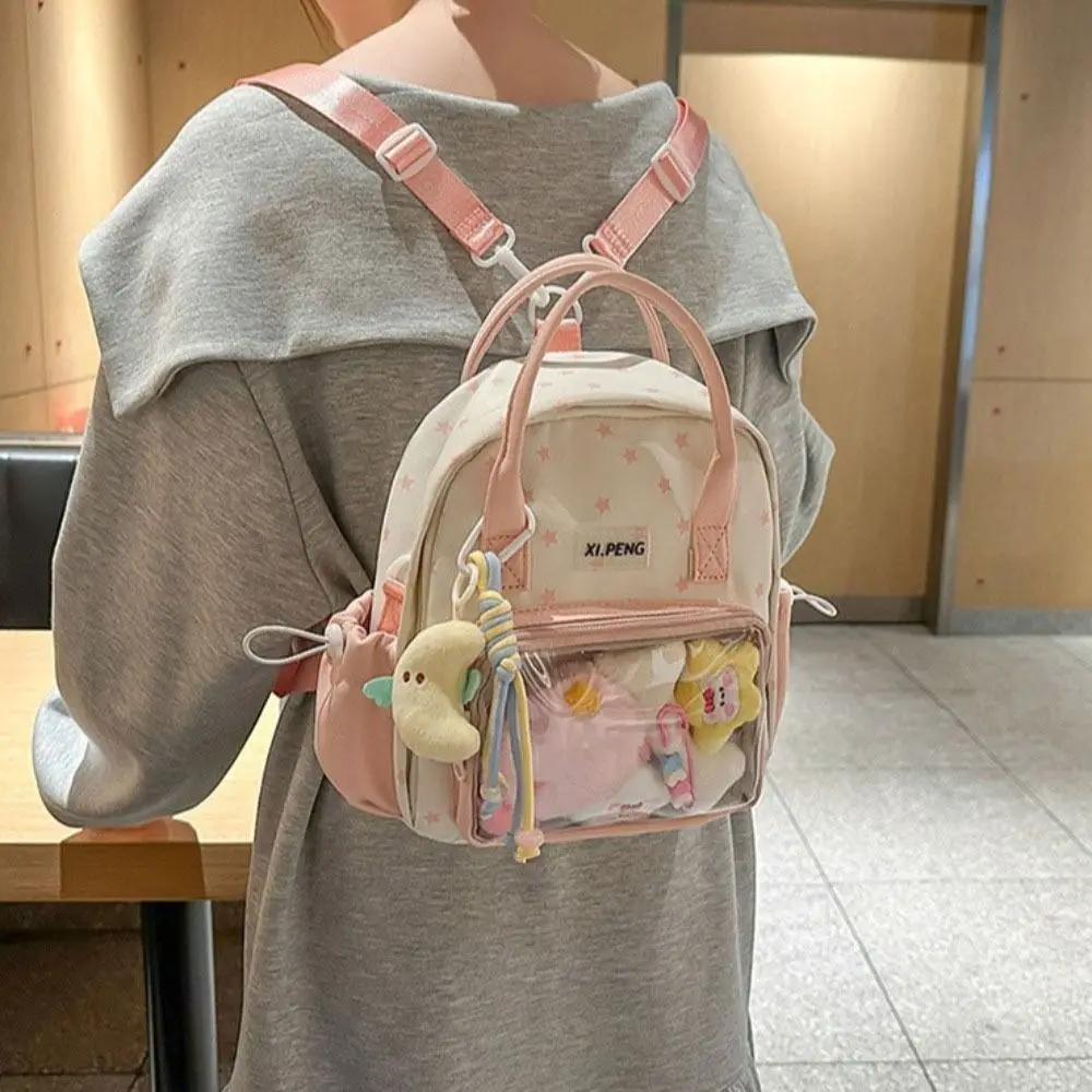 

Nylon Transparent Itabag Dual Purpose Star Print Transparent Pocket Backpacks Idol Merchandise Storage Single Shoulder