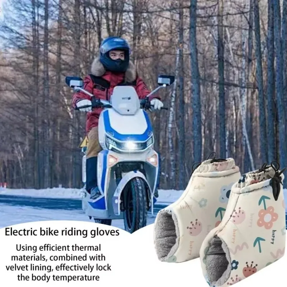 Waterproof Motorcycle Handlebar Gloves Winter Hand Protector Windproof Handle Cover Gloves Liner Warm Motorbike Scooter