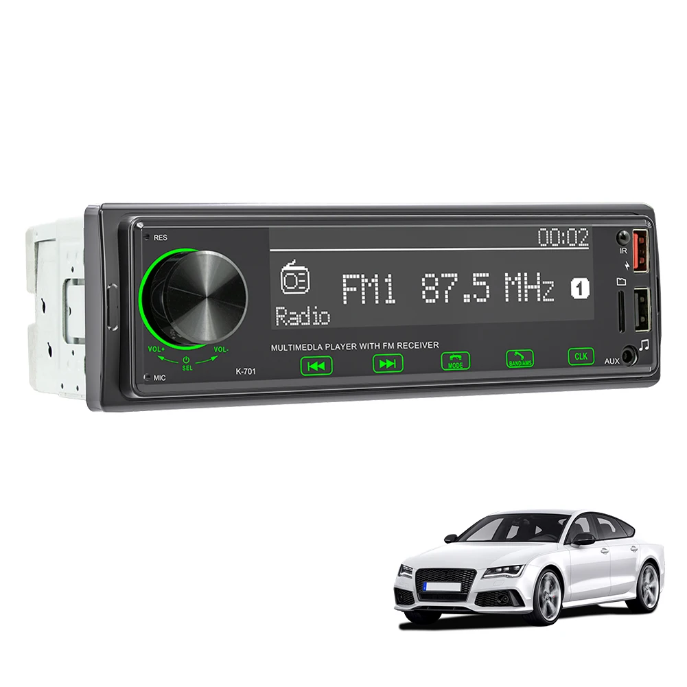 1DIN Car Radio 2.5 Inch Touch Screen Bluetooth-Compatible Digital MP3 Player LCD Display FM Audio Position Finding RGB Light