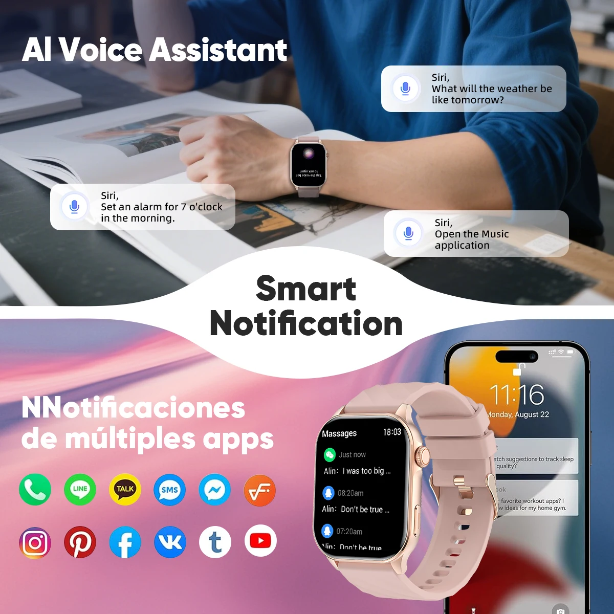 LIGE 2025 Astuto Della Vigilanza 2.01 "Full Touch BT Chiamata Vocale Sport Orologi Impermeabili Frequenza Cardiaca Ossigeno Nel Sangue Smartwatch Per Le Donne Degli Uomini