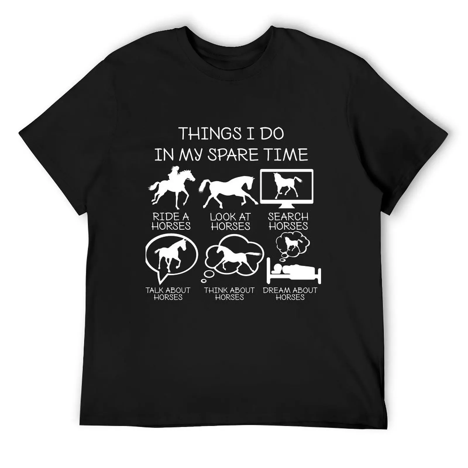 Cosas que hago en mi tiempo de repuesto, regalos de caballos para niñas, mujeres, camiseta de regalo divertida de chica caballo, camisetas lisas, camisetas gráficas para hombres