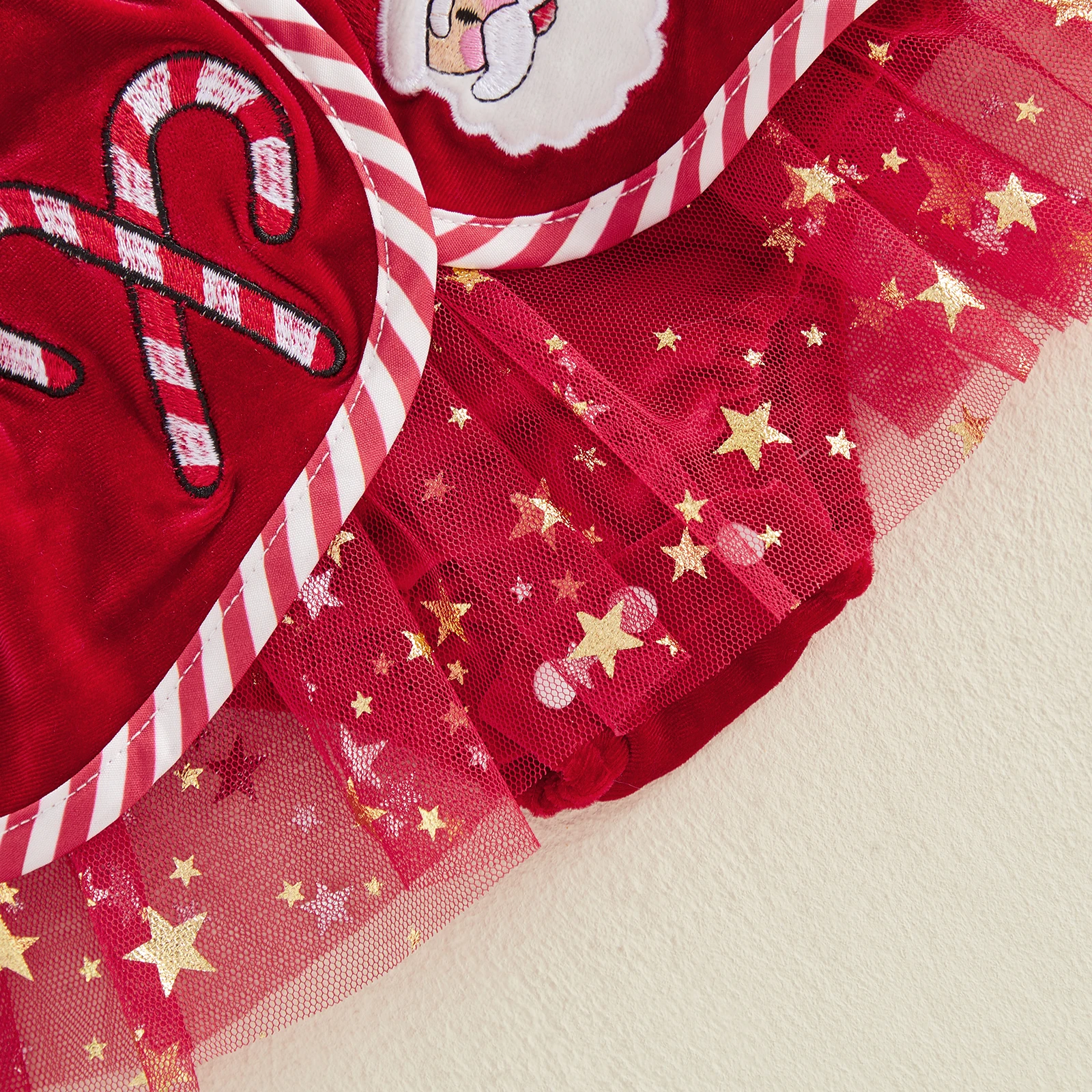 Embroidery Xmas Stocking - 아기 소녀 크리스마스 복장 패션 산타