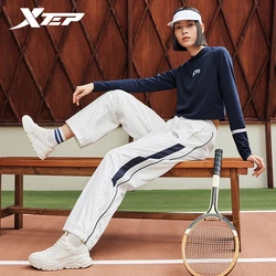 Xtep Woven Trousers For Women 2024 Spring England Style Women's Sporty Sweatpants Classics Casual Outdoor Bottoms 876128980083