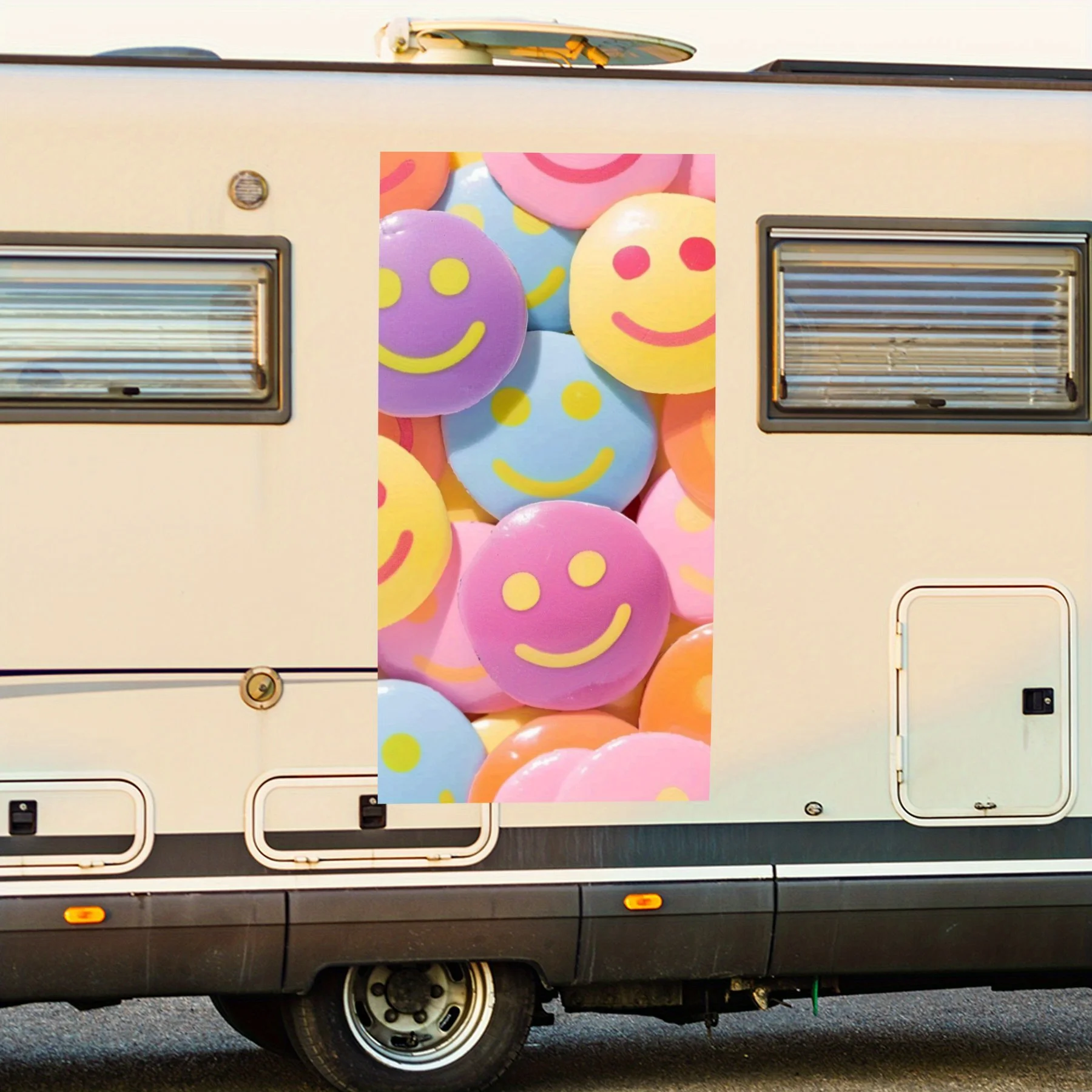 

Красочная наклейка на автомобиль с рисунком улыбки Joy, виниловая наклейка на сторону дома на моторику, водонепроницаемая самоклеящаяся виниловая наклейка o