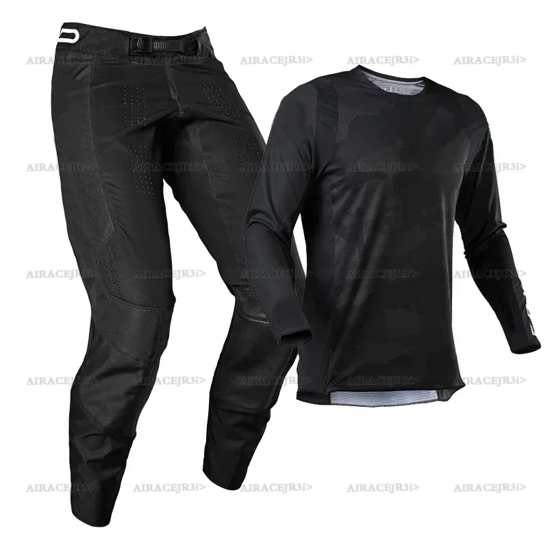 180 Oktiv Trev Mxfox Motocross Jersey Pant Motorbike ATV Dirt Bike DH MTB Gear Set Motorcycle Combo Black Protective Suit