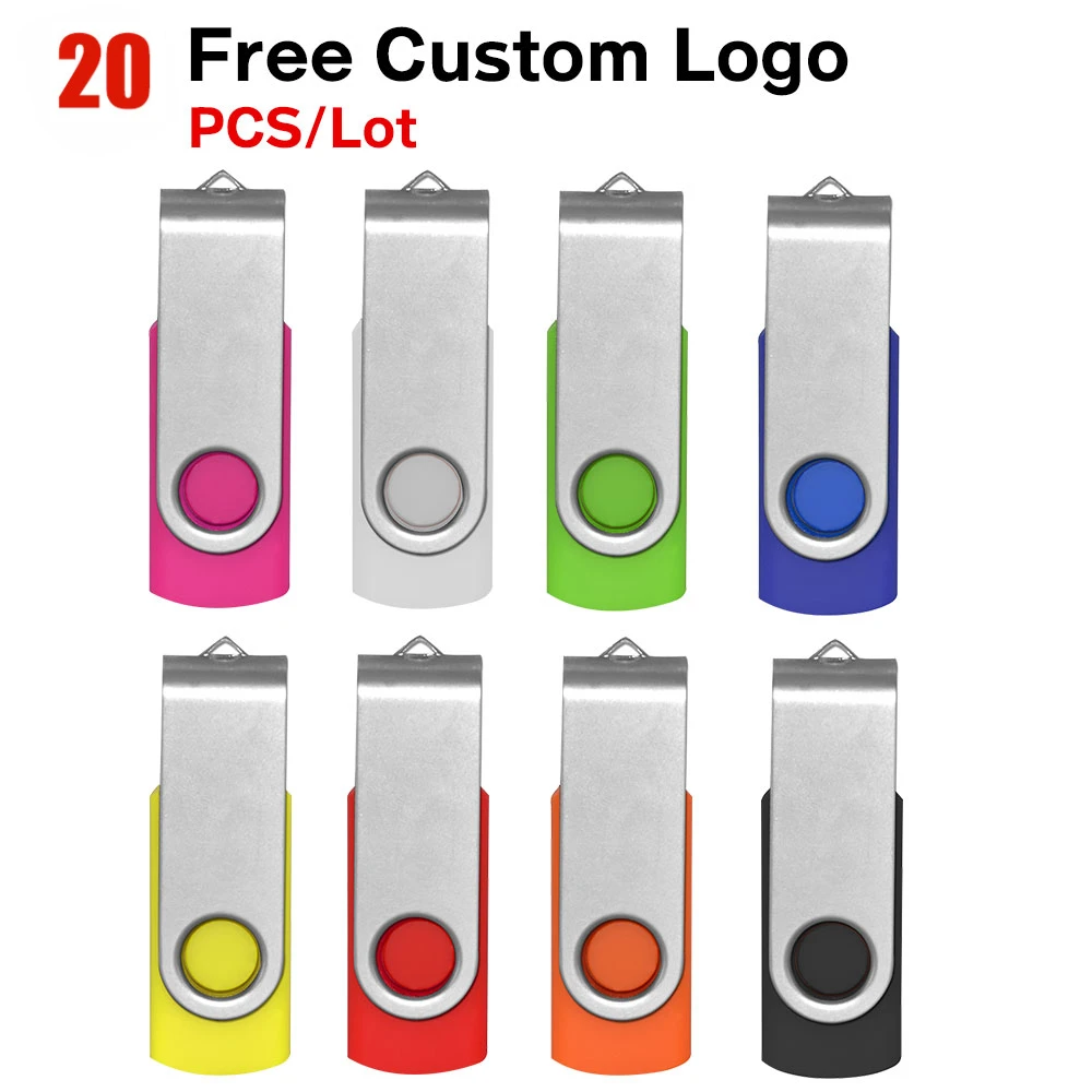 

20PCS/LOT USB Flash drive 128GB 16GB Silver shell pendrive 4GB 8GB 32GB 64GB 256MB Free custom logo Business gift Pen Drive