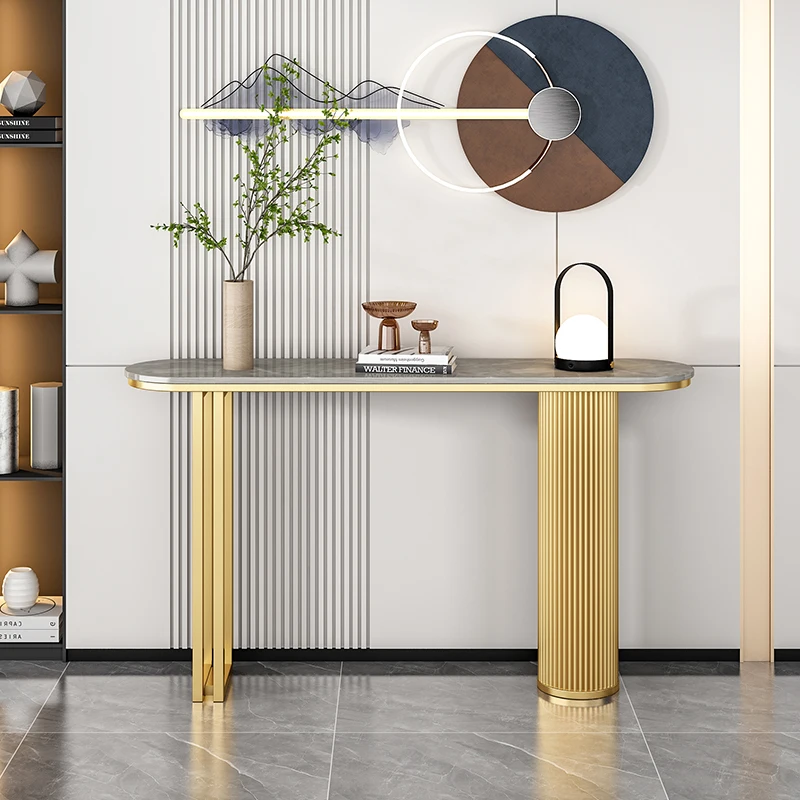 Gold Hallway Entry Console Table Office Narrow Living Room Console Table Nordic Home Woonkamer Tafel Furniture Decoration