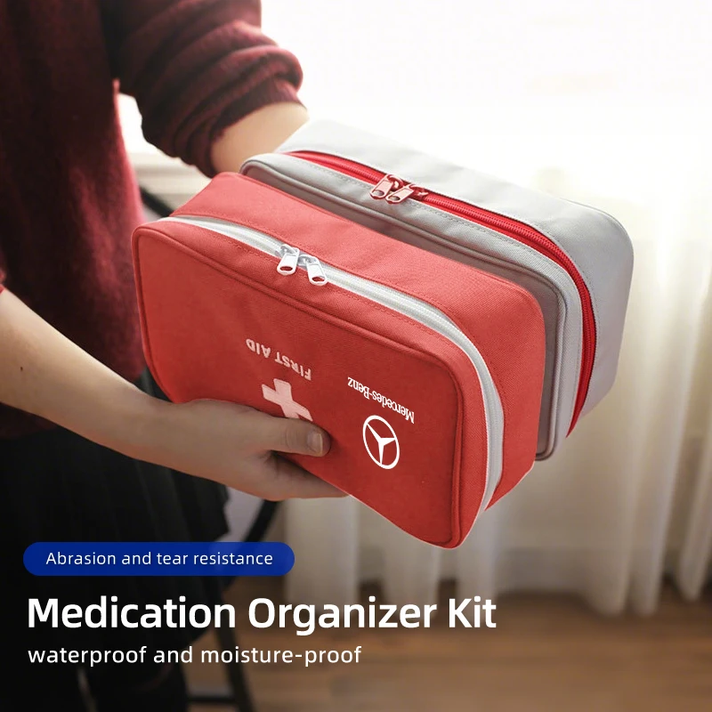 الإسعافات الأولية الطب حقيبة التخزين في الهواء الطلق المنزل السفر طقم طبي لمرسيدس بنز AMG A C E S الفئة W201 W210 C180 C200 C260 C300 #4