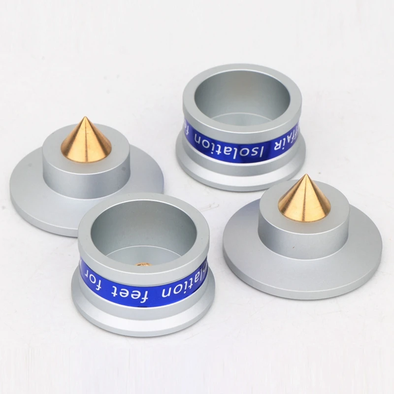 AEE7-4Pcs Speaker Isolation Spikes, Speaker Base Pads With Non-Slip Base Pad For Turntable Amplifier