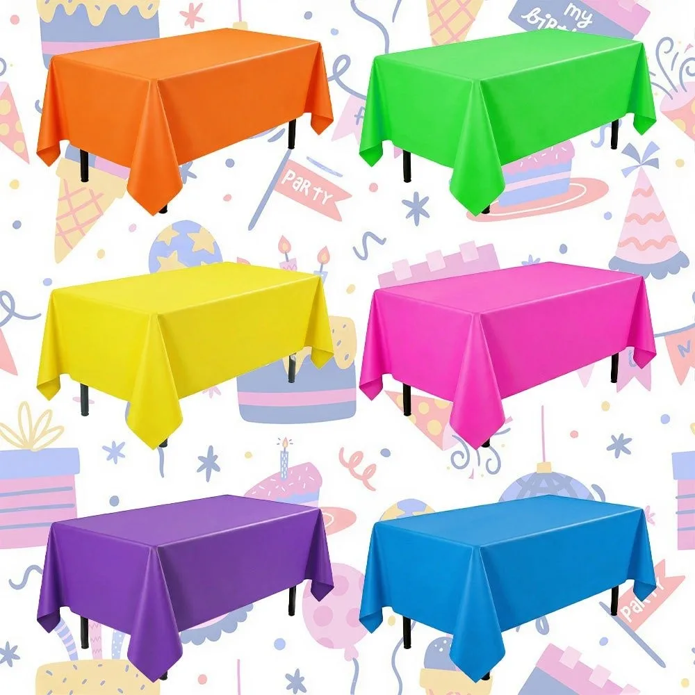 Thickened Fluorescent Tablecloth Glow in The Dark Neon Disposable Tablecloth Disposable Solid Color Neon Table Cover Bar Decor