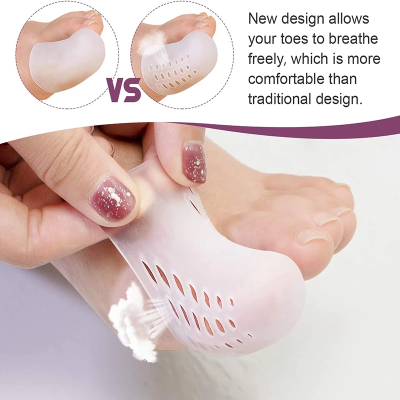 2/4/6/pcs=1/2/3pair Big Toe Protector Thumb Care Silicone Soft Breathable Foot Corns Blisters Toe Cap Cover Finger Protection