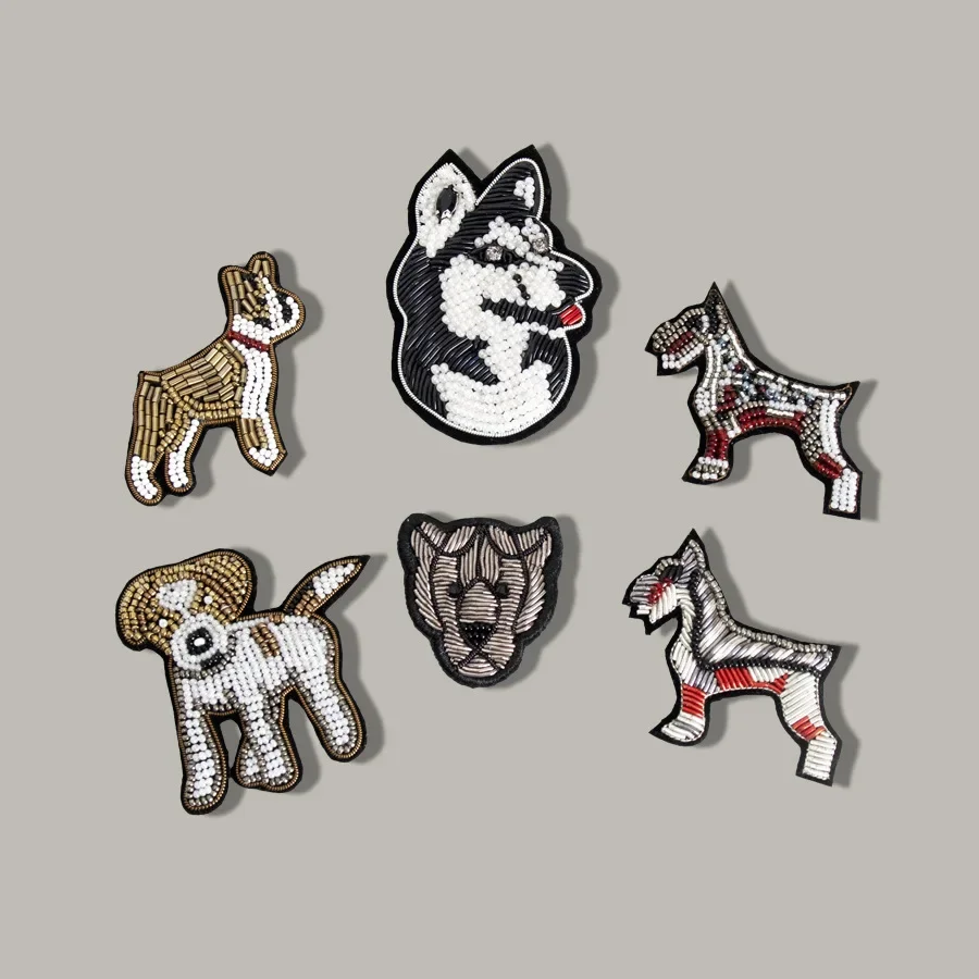 

Индийский шелк, ручная вышивка, мультяшный щенок Эрбха, наклейка, значок, модный высококачественный дизайн, ниша, легкие роскошные аксессуары