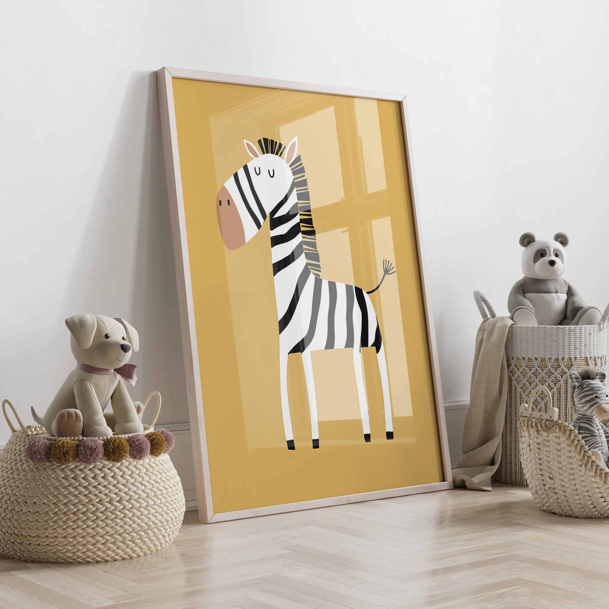 3pcs Personalized Custom Name Cartoon Child Animals Wall Art Print Picture Canvas Poster Painting For Living Room Home Decor image 4