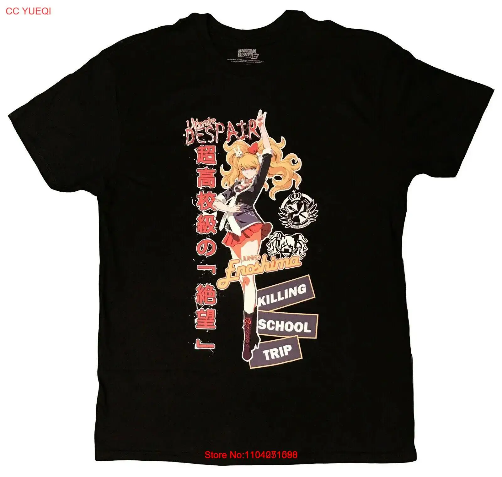 Danganronpa Ultimate Despair Junko Enoshima Legit Anime Black T-Shirt #34774