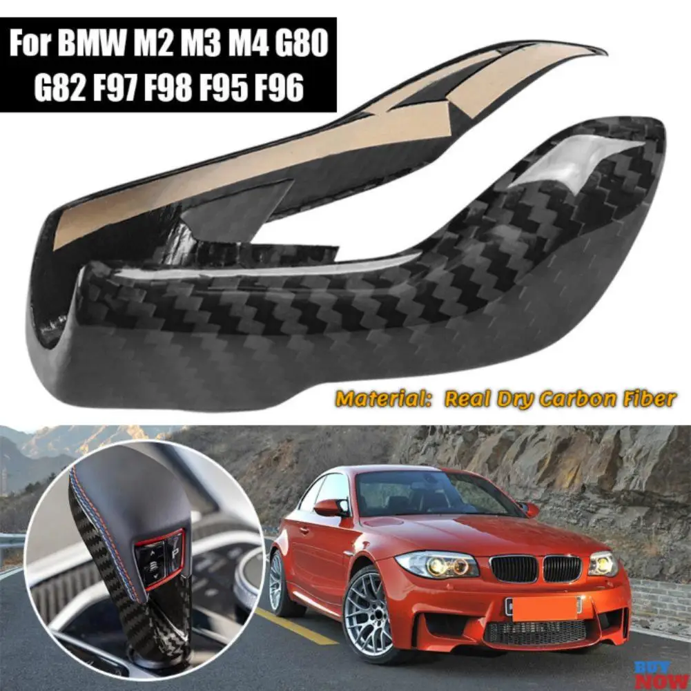 Real Dry Gear Shift Knob Cover For BMW X3M F97 X4M F98 X5M F95 X6M F96 Lci XM 2020-2025 Car Interior Modification Accessories