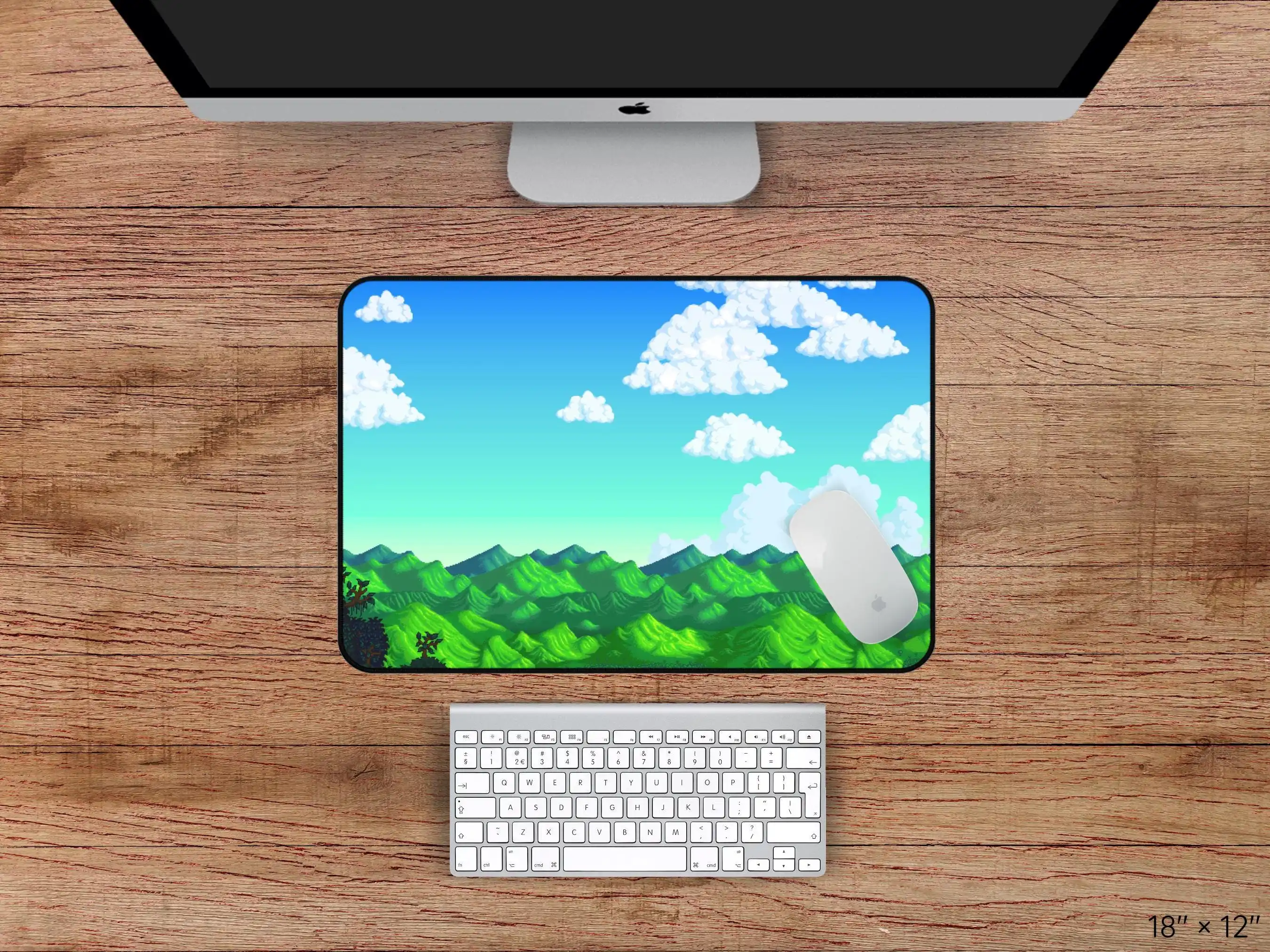 Green Forest Desk Mat, Non-slip and Waterproof Gaming Mouse Pad, Office and Gaming Desk Decor Mat, Perfect Gift for Friends.